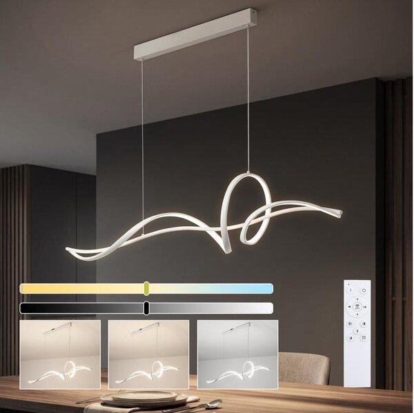 Brilagi - LED димируем полилей на кабел SIGNATURE LED/55W/230V 120x23 cm бял + дистанционно управление