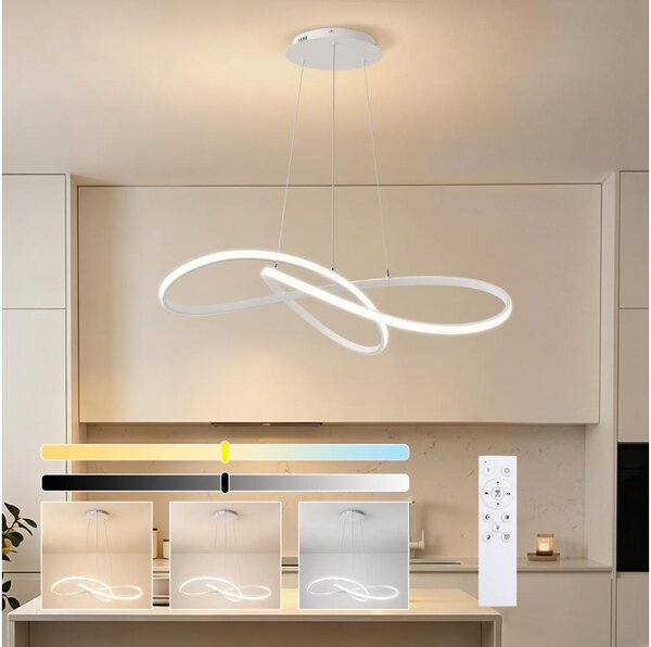 Brilagi - Димируем LED полилей на кабел INFINITY LED/80W/230V 80x80 cm бял + дистанционно