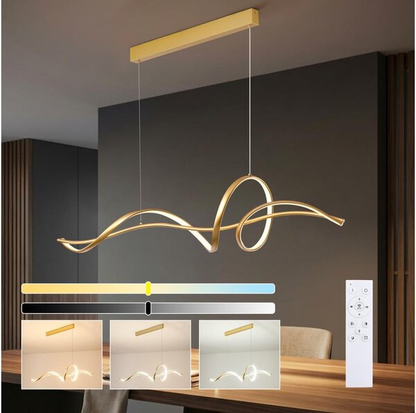 Brilagi - LED димируем полилей на кабел SIGNATURE LED/55W/230V 120x23 cm златен + с дистанционно управление