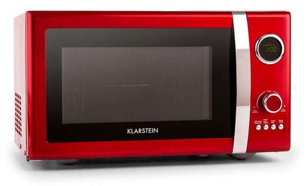 Klarstein Fine Dinesty микровълнова фурна, ретро, 23L 1000W 12 програми, червена