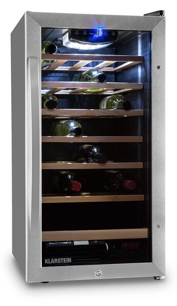 Klarstein Vivo Vino 26, 88 литра, охладител за вино, 26 бутилки, черен, LED