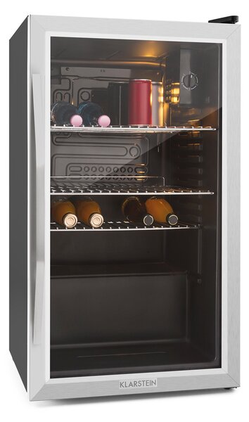 Klarstein Beersafe L, 80-литров хладилник, енергиен клас E, стъклена врата, неръждаема стомана