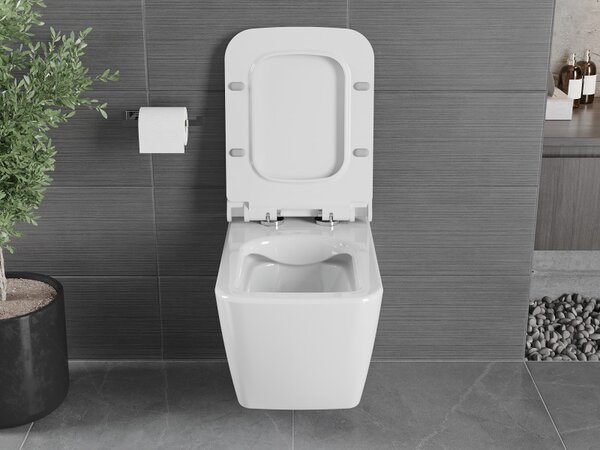 Mexen Vega WC мивка без ръб с бавно падаща дъска slim, дуропласт, бял гланц
