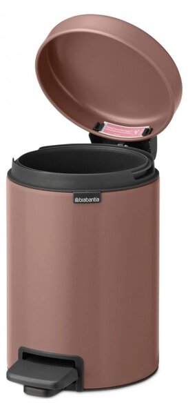 Кош за боклук с педал Brabantia NewIcon 1008837, 3 л, Плавно затваряне, Противоплъзгаща основа, Сатенено покритие, Кафяв