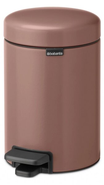 Кош за боклук с педал Brabantia NewIcon 1008837, 3 л, Плавно затваряне, Противоплъзгаща основа, Сатенено покритие, Кафяв