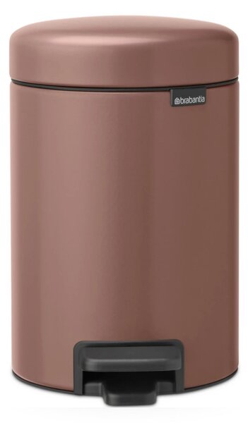 Кош за боклук с педал Brabantia NewIcon 1008837, 3 л, Плавно затваряне, Противоплъзгаща основа, Сатенено покритие, Кафяв