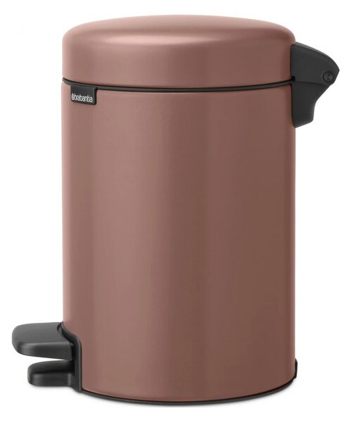 Кош за боклук с педал Brabantia NewIcon 1008837, 3 л, Плавно затваряне, Противоплъзгаща основа, Сатенено покритие, Кафяв