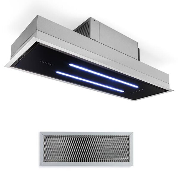 Klarstein High Line, абсорбатор за таван, 77 см, 410 м³ / ч, 75 W, 3 нива, дистанционно управление, черен