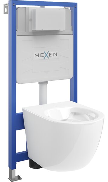 Mexen Lena вграден комплект за WC с рамка Fenix Slim и тоалетна чиния, бял гланц