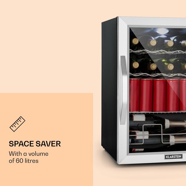 Klarstein Beersafe XL Mix Edition, хладилник, D, LED, 4 метални решетки, стъклена врата