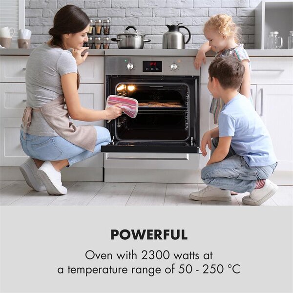 Klarstein Kalahari, електрическа вградена фурна, 2300 W, 7 функции, черна