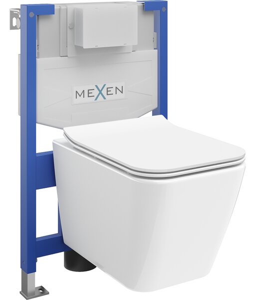 Mexen Cube вграден WC комплект с рамка Fenix XS-F с WC чиния и седалка със