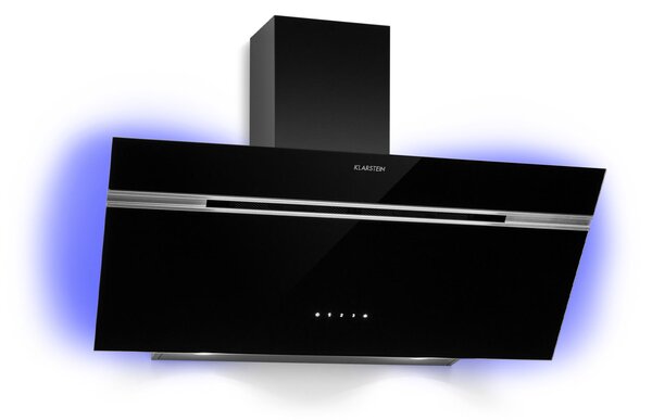 Klarstein Alina, абсорбатор, 90 см, 600 m³ / h, LED дисплей, светлина, черен