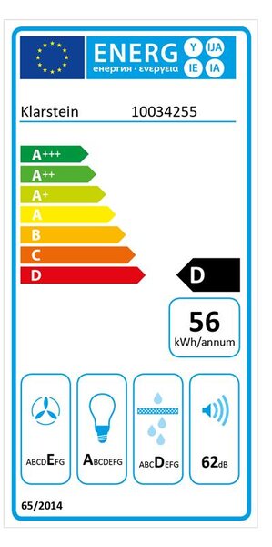 Klarstein Simplica, абсорбатор, вграден, 52 см, изсмукване на въздух: 400 м³ / ч, LED, неръждаема стомана