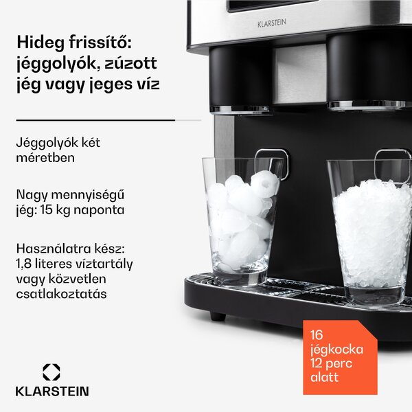 Klarstein Eiszeit Crush, ледогенератор, 2 размера, натрошен лед, сребърен