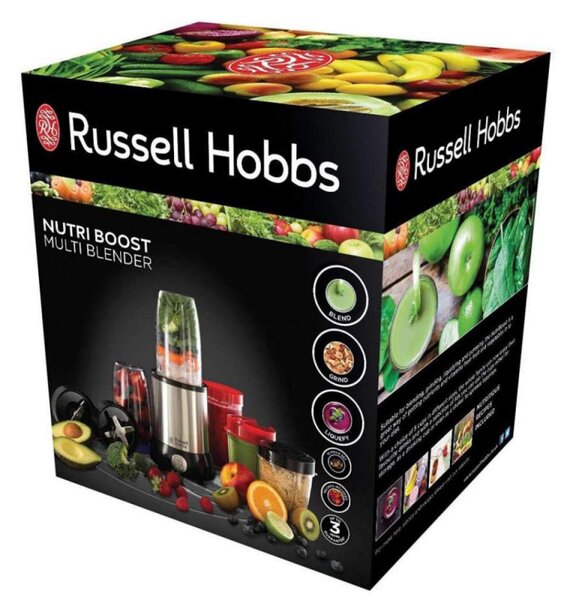 Нутри блендер Russell Hobbs 23180-56 Nutri Boost, 700 W, 15 части, 2 инокс остриета , Сребрист / черен