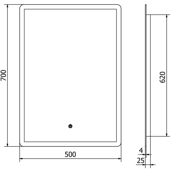 Mexen Navia огледало за баня с подсветка 50 x 70 см, LED 6000K, антипара - 9803-050-070-611-00