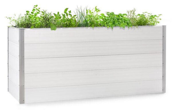 Blumfeldt Nova Grow, градинска леха, 195 x 91 x 100 см, WPC, дървен дизайн, бял
