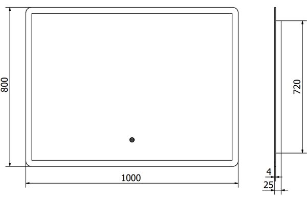 Mexen Navia огледало за баня с подсветка 100 x 80 см, LED 6000K, анти-конденз - 9803-100-080-611-00
