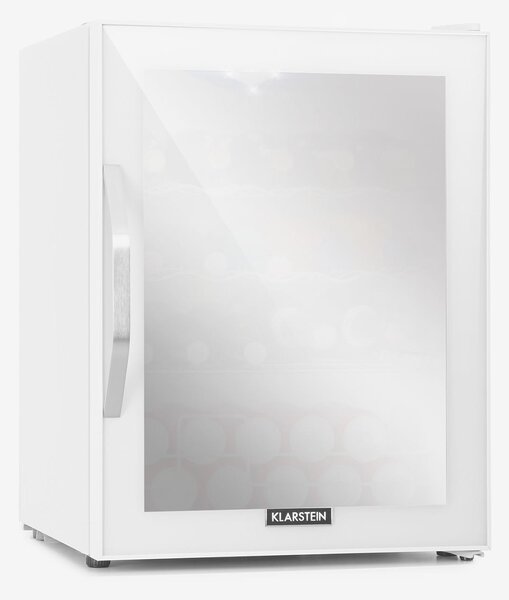 Klarstein Beersafe XL Quartz, хладилник, D, 60 л, LED, 2 метални решетки, стъклена врата, бял