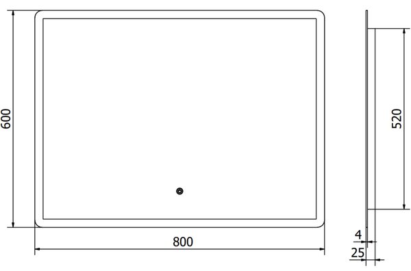 Mexen Navia огледало за баня с подсветка 80 x 60 см, LED 6000K, антиконденз - 9803-080-060-611-00