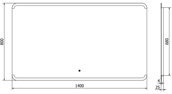Mexen Nida осветено огледало за баня 140 x 80 см, LED 6000K, анти-конденз - 9806-140-080-611-00