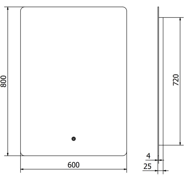 Mexen Sun осветено огледало за баня 60 x 80 см, LED 6000K, анти-пара - 9807-060-080-611-00