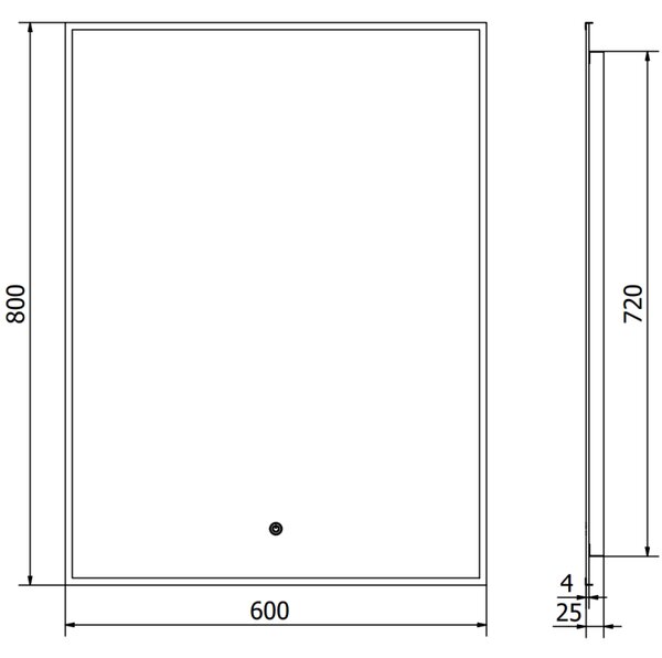 Mexen Erma огледало за баня с подсветка 60 x 80 см, LED 6000K, против пара, черна рамка - 9814-060-080-611-70