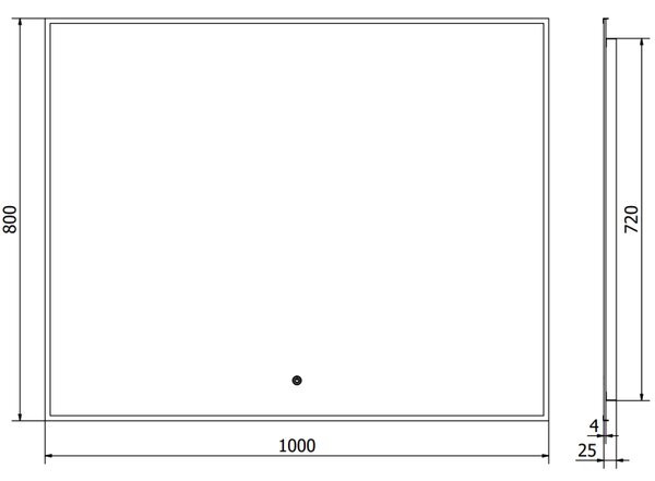 Mexen Erma осветено огледало за баня 100 x 80 см, LED 6000K, анти-мъгла, черна рамка - 9814-100-080-611-70
