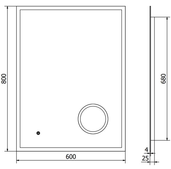 Mexen Kala осветено огледало за баня с козметично огледало 60 x 80 cm, LED 6000K