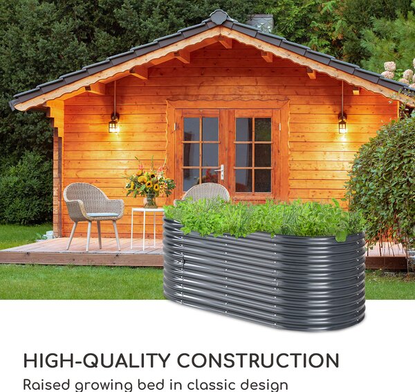 Blumfeldt High Grow, повдигната леха, 200 x 80 x 100 см, гофрирана ламарина, лесен монтаж