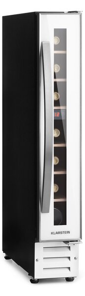 Klarstein Vinovilla 7, built-in, Uno Onyx, вграден охладител за вино, черно стъкло, неръждаема стомана