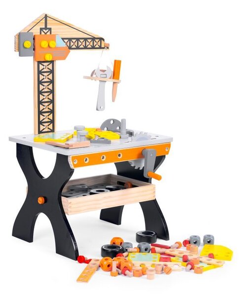Дървена работилница за деца, маса за инструменти ECOTOYS