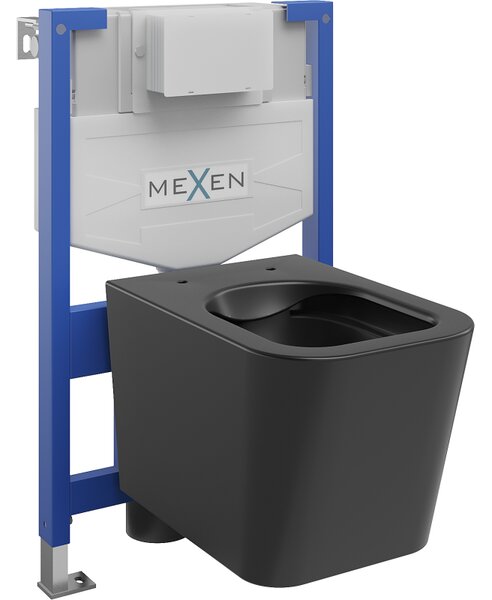 Mexen комплект за вграждане WC конструкция Fenix XS-F с тоалетна чиния Teo, черен мат - 6803385XX85