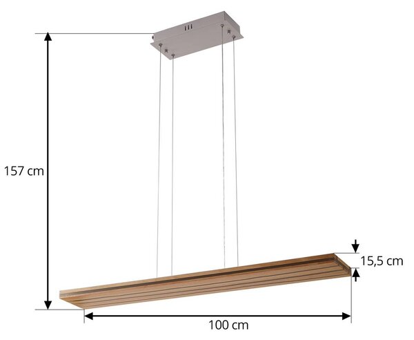 Lucande LED висящо осветително тяло Silja, 36W, дърво, акрил, бяло
