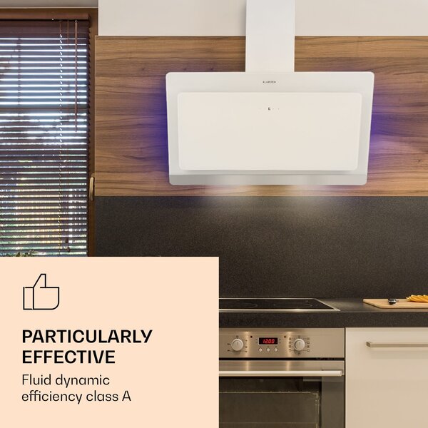 Klarstein Aurora Eco 90, Абсорбатор, 550 m³/h, 90 см, Коминен абсорбатор, Осветен, ЕЕС А+