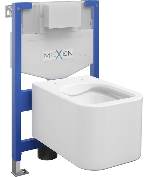 Mexen Elis вграден комплект WC със стойка Fenix XS-F с тоалетна чиния, бял гланц