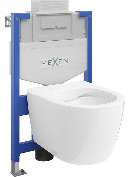 Mexen Carmen вграден комплект за WC, структура Fenix XS-U с тоалетна чиния, бял