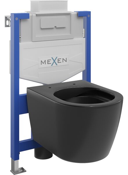 Mexen подводен комплект WC стойка Fenix XS-U с тоалетна чиния Carmen, черен мат - 6853388XX85