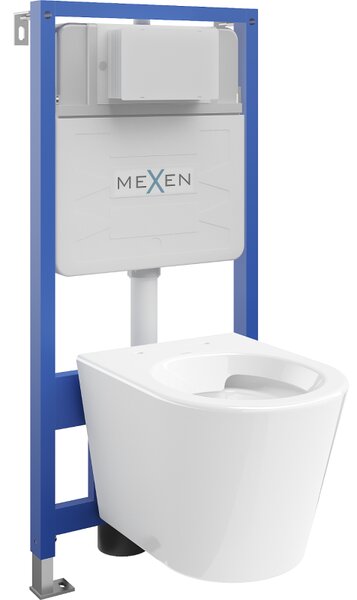 Mexen Rico скрит монтаж WC комплект стелаж Fenix Slim с тоалетна чиния, бял гланц