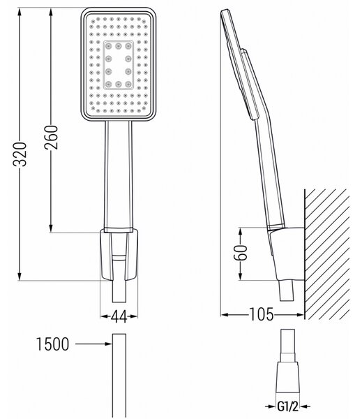 Mexen R-54 точков душ комплект, бял/хром - 785545052-21