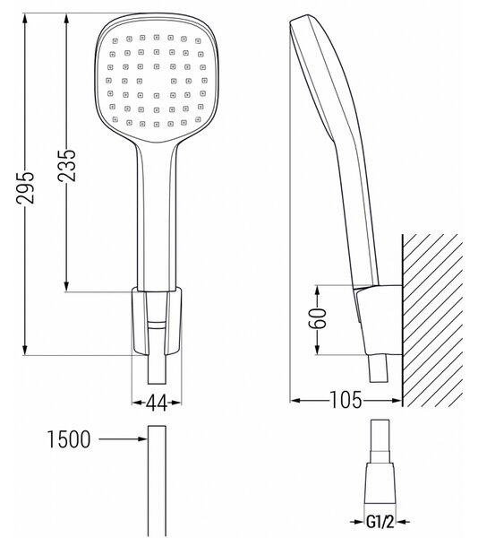 Mexen R-33 точков комплект за душ, черен - 785335052-70