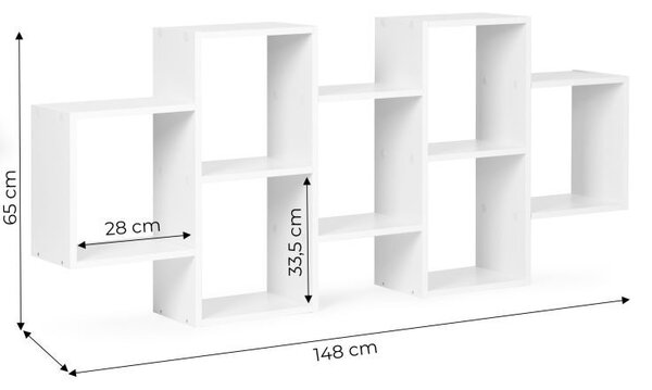 Модерен бял висящ рафт с 8 рафта