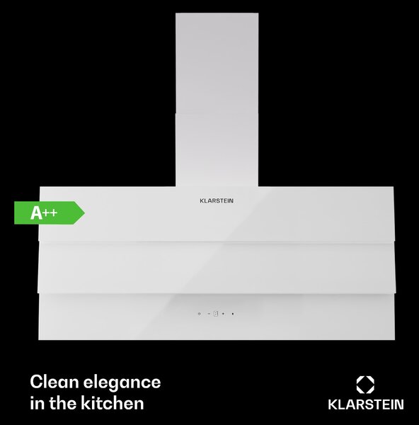Klarstein Antonia 90, абсорбатор 90 см, 247 м³/ч, сензорно управление, EEK A++, стъкло