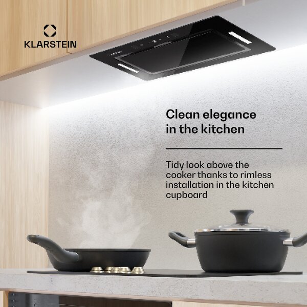 Klarstein Hektor Eco, абсорбатор, 52 cm, 466 m³/h, сензорно управление, стъкло