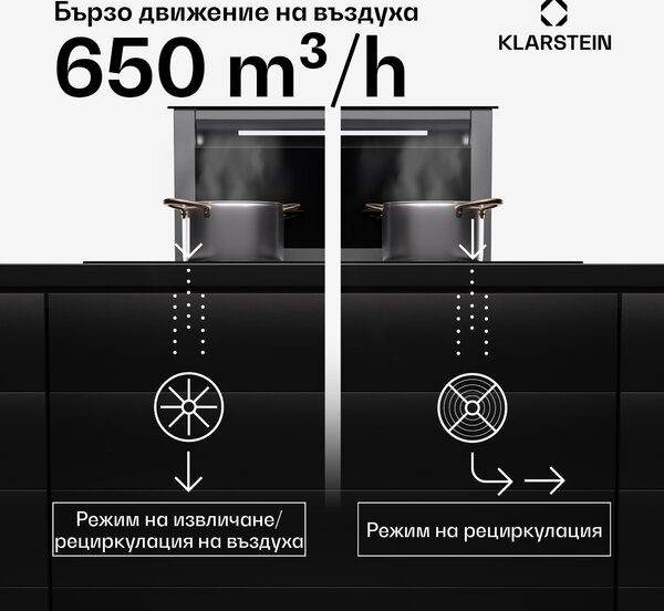 Klarstein Royal Flush Eco Slim 60, абсорбатор, 60 см, 650 м³/ч, A+