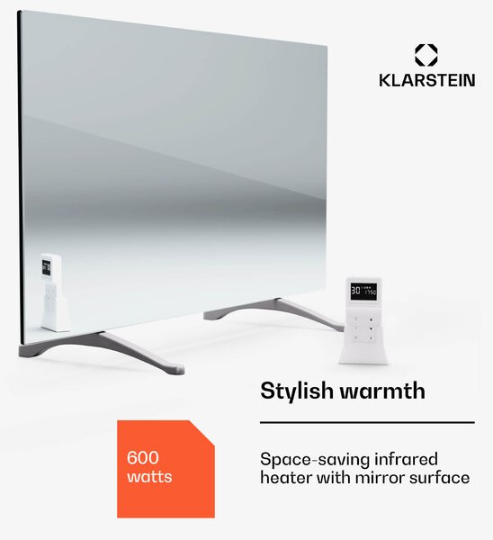 Klarstein Marvel Mirror 600, отоплител, 600 W, седмичен таймер, огледало