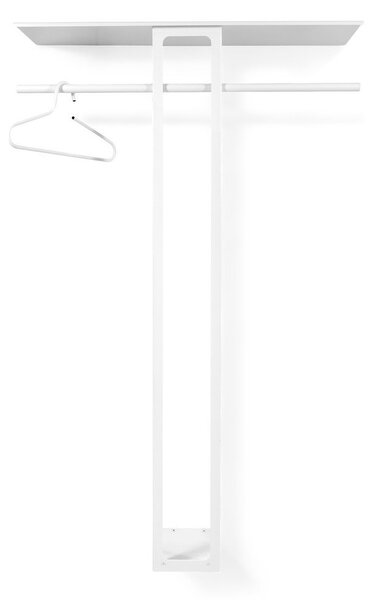 Бяла стоманена стенна закачалка с рафт 100 cm Luno Large – Spinder Design