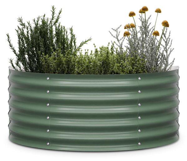 Blumfeldt High Grow Half Circle, полукръгла повдигната леха, 105x43x60 cm, изработена от вълнообразен стоманен лист, лесна за сглобяване, устойчива на ръжда и замръзване
