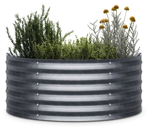 Blumfeldt High Grow Half Circle, полукръгла повдигната леха, 105x43x60 cm, изработена от вълнообразен стоманен лист, лесна за сглобяване, устойчива на ръжда и замръзване